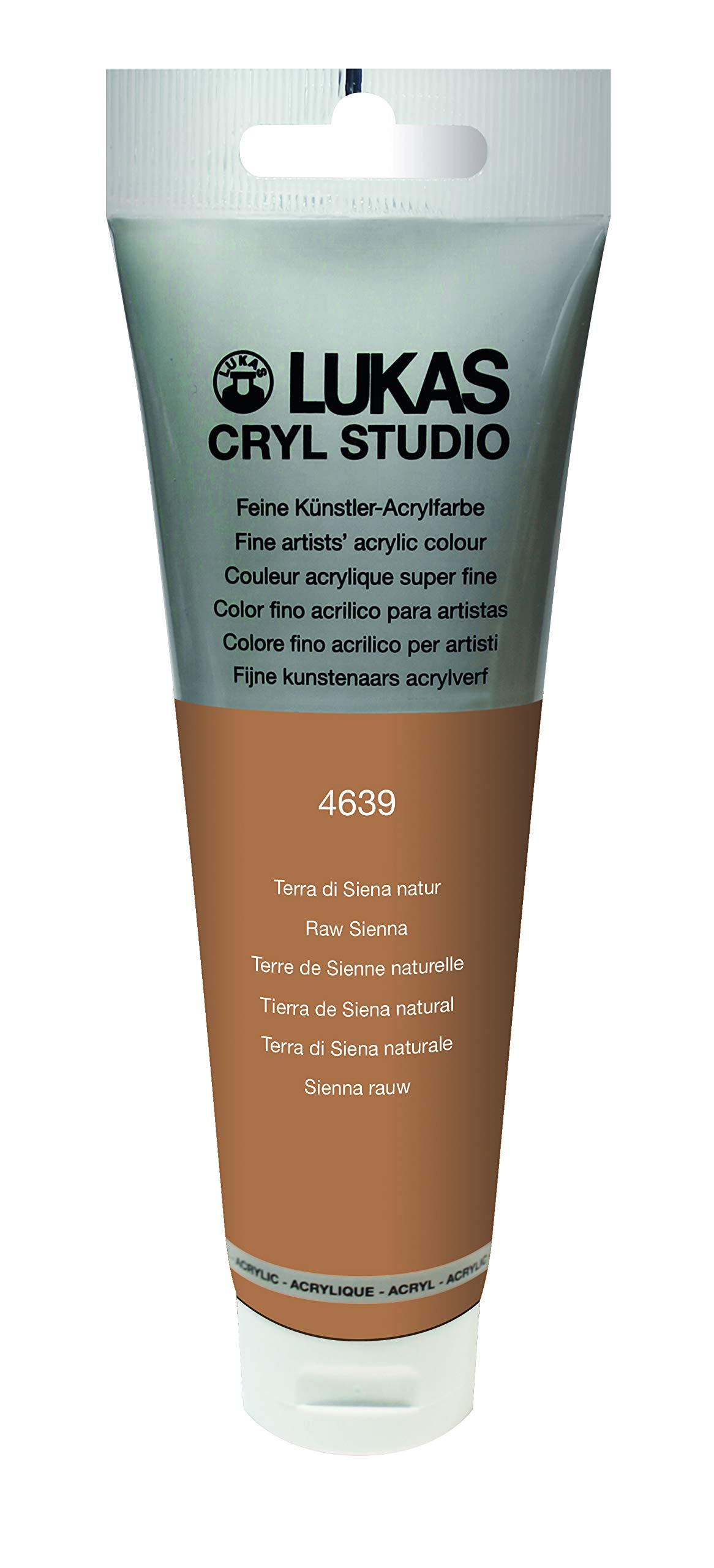 Peinture acrylique Lukas Cryl Studio 125 ml tube couleur Terra di Siena naturelle beaux-arts