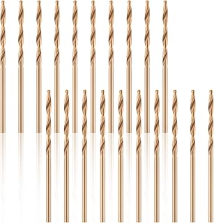 5/64 Inch Cobalt Drill Bit Set, 20pcs M35 HSS Twist Drill Bit Set Titanium Coated Drill Bits, 135 Degree Split Point Jobber Drill Bits for Metal Hardened Steel Aluminum Cast Iron Wood Plastic