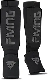 Caneleiras para Kickboxing, Muay Thai, Mma, Treinamento, Proteção de Espuma para O Peito do Pé, Protetor de Perna E Pé, Artes Marciais, Sparring, Equipamento de Boxe (Preto/Preto, Grande)