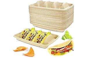 VOKOY 1-Pack Disposable Taco Holders for Parties with 3 Dividers - Perfect...
