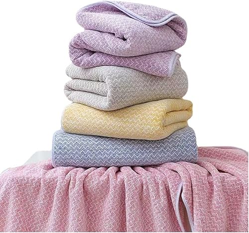 Miniatura 6 de Toallas de baño de microfibra, paquete de 2 toallas ligeras, súper esponjosas y de secado rápido para viajes, fitness y yoga (28 x 55 pulgadas,