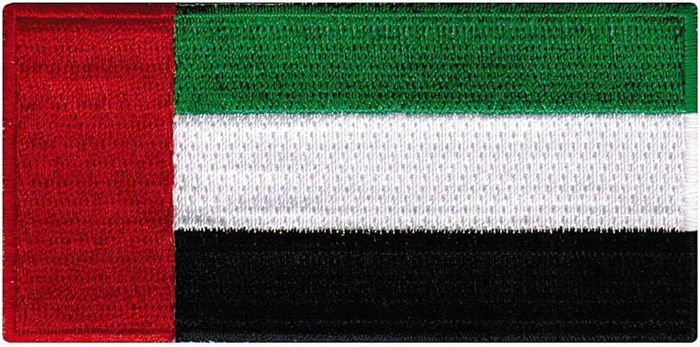 Cypress Collectibles - United Arab Emirates Flag Patch - Premium Embroidered Appliqué - Middle Eastern Country Iron On Patches - Dimensions: 3.5" x 1.75"