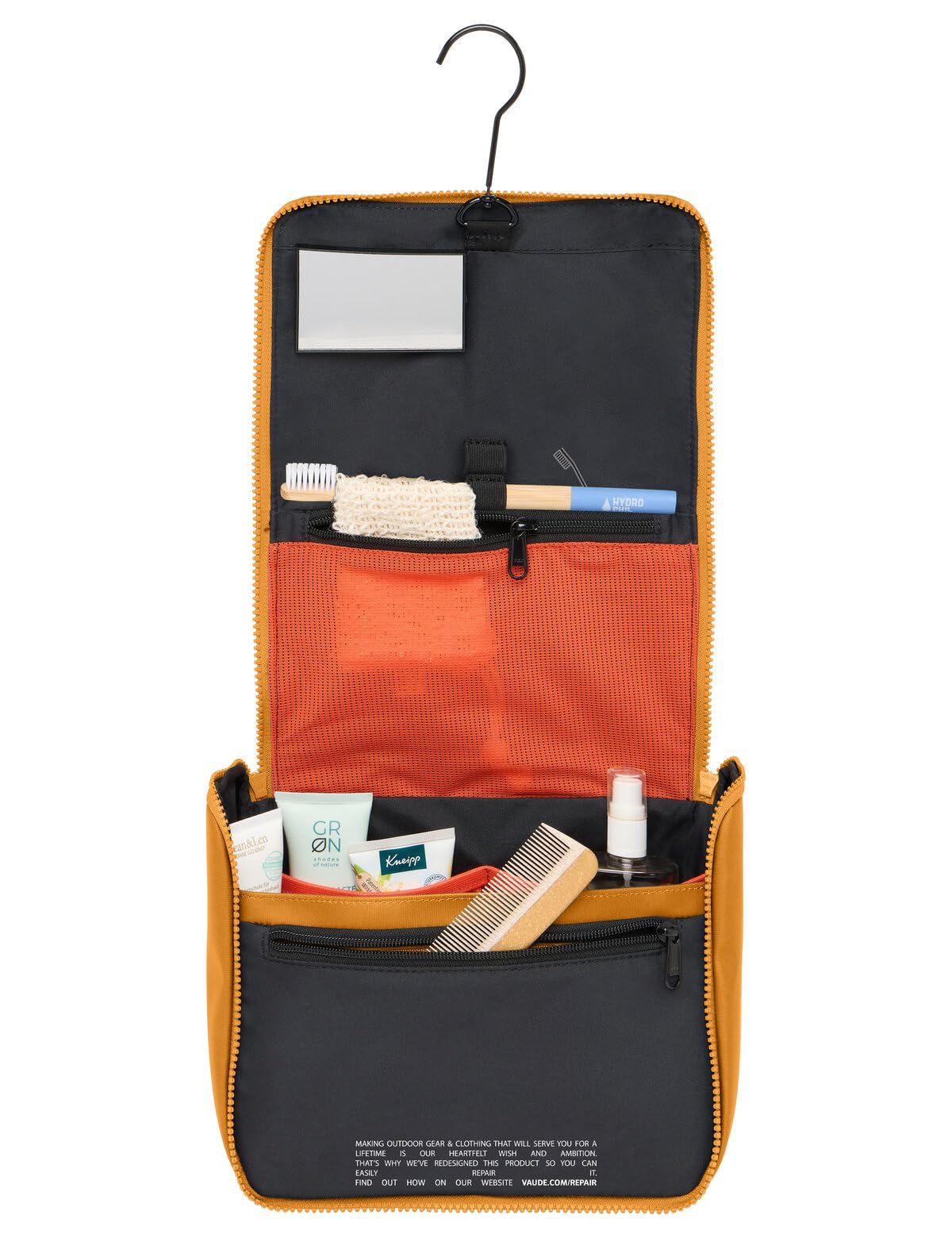 Vaude Banaba – Neceser Grande de Viaje para Colgar con Espejo, Soporte para cepillos de Dientes y Compartimentos organizadores, sin PVC, Ideal para Viajes, Color