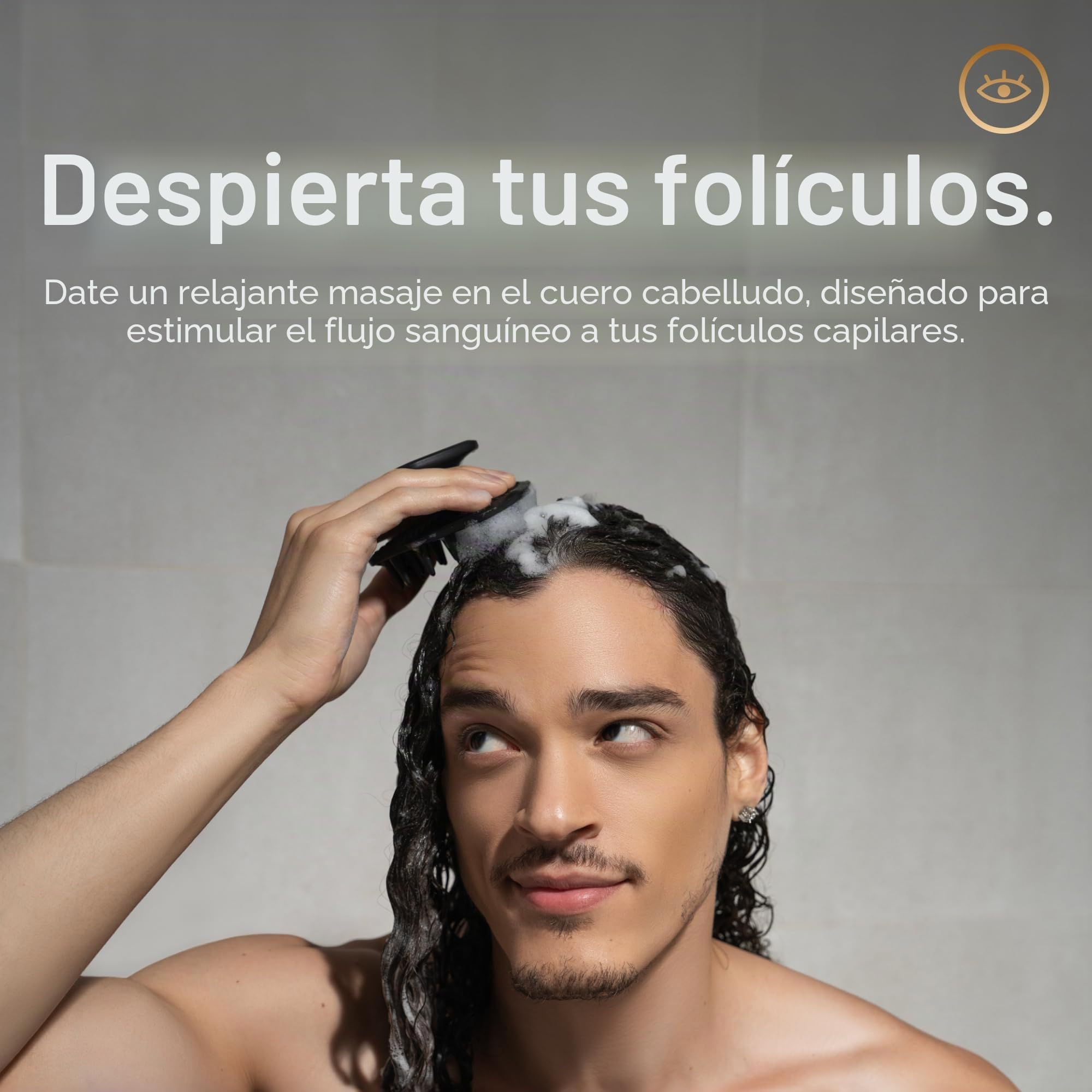 Cepillo de silicona para el cuero cabelludo para hombres MANSCAPED® The Scalp Buffer: cepillo de limpieza y exfoliación para el cabello, de mano, para un suave masaje del cuero cabelludo, paquete de 1