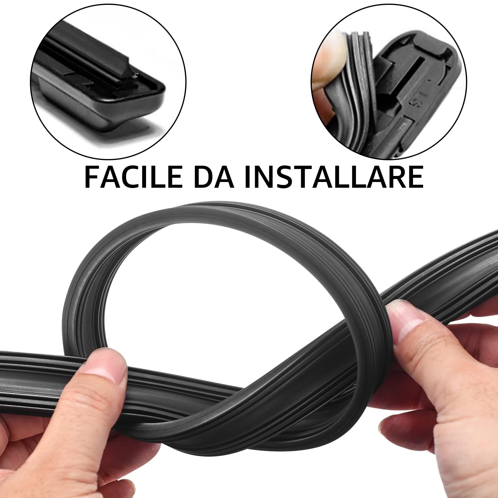 4 Pezzi Gomme per Tergicristallo di Ricambio, 800mm Gomma di Ricambio per Tergicristalli, Strisce di Gomma di Ricambio Ricariche per Spazzole Tergicristallo Universale (4)