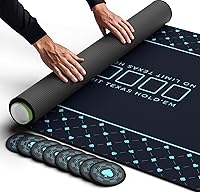 Vista 9 de Newverest Tablero de Mesa de Póquer de 70" x 35", Tapete de Póquer Texas Hold'em para Noches de Juego en Casa hasta 10 Jugadores, Casino Cubierta