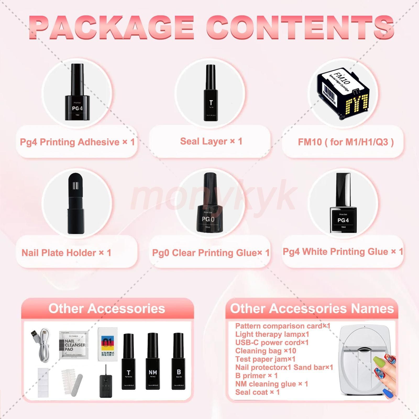 Impresora De UñAs Kit,Impresora Digital MóVil para DecoracióN UñAs 3D,MáQuina ImpresióN De UñAs Bricolaje AutomáTica PortáTil,ResolucióN ImpresióN 2400DPi,para SalóN UñAs Casa Pink