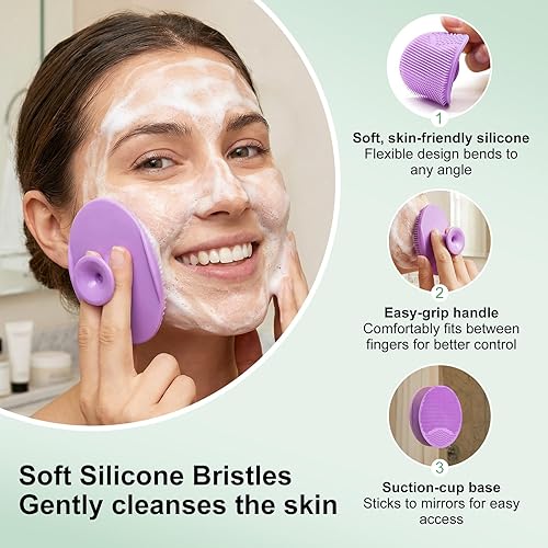 Miniatura 3 de Juego de herramientas para eliminar puntos negros con espátula limpiadora de poros, limpiador facial de silicona y 4 herramientas extractoras de