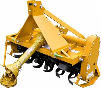 Sigma Heavy Duty 3 Point Hitch Rotary Tiller 4 FT 48" in. Work with 3 PT CAT I Hitch Tractor PTO Driven Gear Drive with PTO Shaft Compatible with Non-Compact Tractor HP 20-35HP
