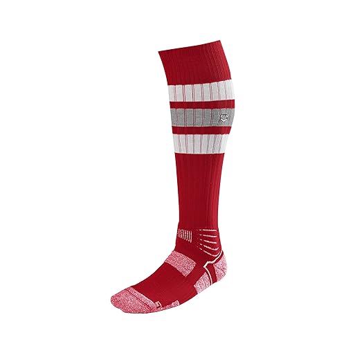 EvoShield Men's Pro-SRZ™ Striped Game Socks - X-Large - Scarlet