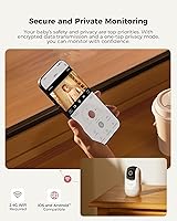 Vista 3 de Momcozy Monitor inteligente WiFi para bebé, monitor de bebé con control de aplicación con cámara y audio, alerta de zona de peligro, detección