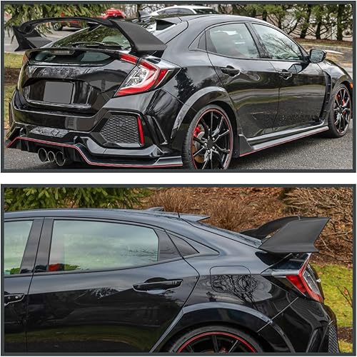 Miniatura 9 de Spec-D Tuning Alerón trasero de ABS estilo T-R negro mate compatible con modelos Honda Civic Sedan 2016-2021