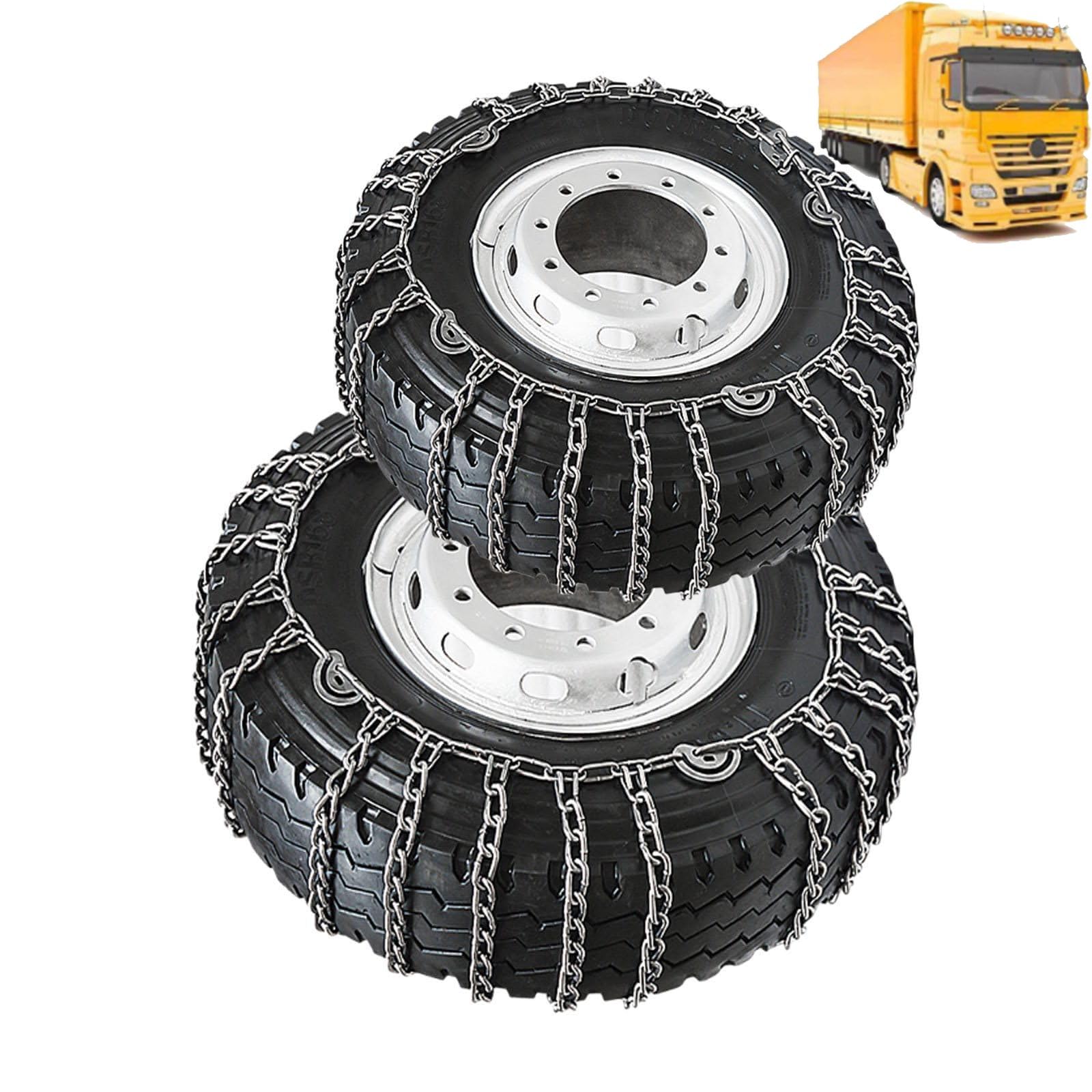 YAGOLD Set of 2 Tire Chains for Trucks 2pcs Snow Chains for Trucks Snow Chains for Car Tires Anti-Skid Thickening Tire Chains Winter Car Accessories No Jack Required 2pcs 6.50-16 2pcs 205/75R17.5