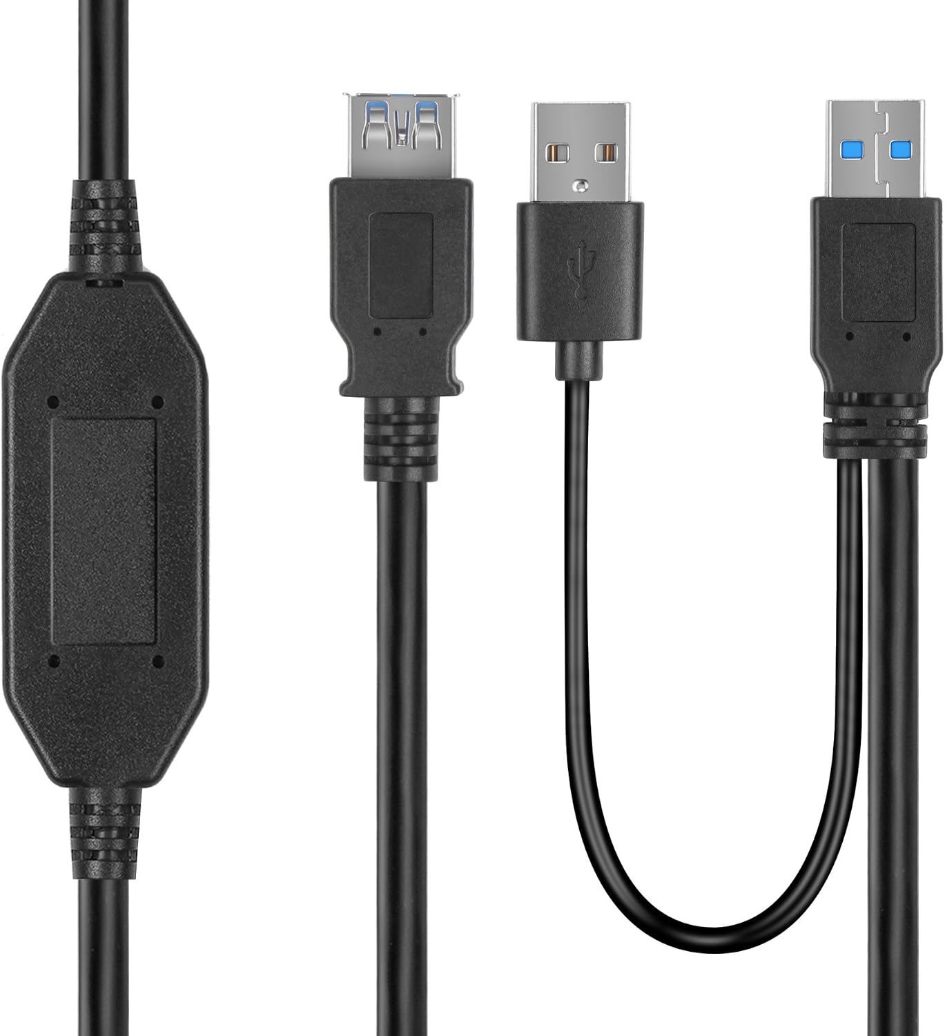 TNP USB Extension Cable 30 ft - SuperSpeed USB 3.0 Active Extender Cord Repeater Booster Type A Male to A Female for External Hard Drive, Printer, Scanner, Mouse, Keyboard, USB Hub, Windows, Mac, VR