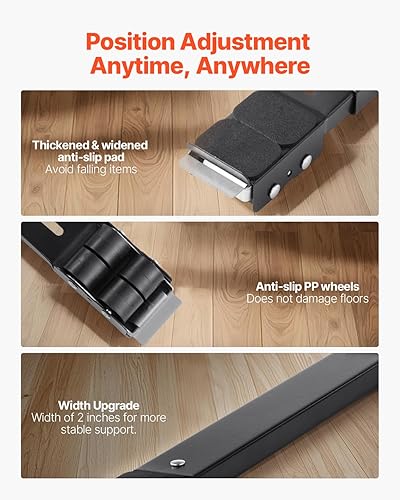 Miniatura 4 de VEVOR Rodillos para electrodomésticos de muebles resistentes, carga total de 660 libras, rodillos extensibles para electrodomésticos, base de