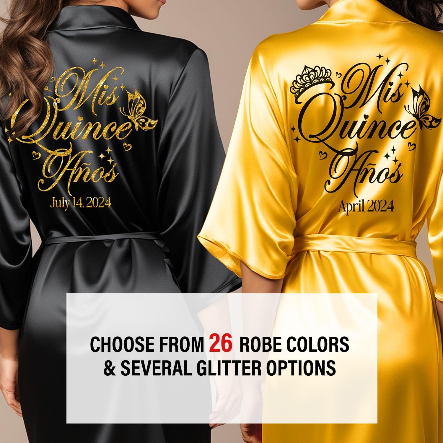 Mis Quince Anos Robes, Pretty Quinceañera Robes, Mama de la Quince, Quinceañera Gifts