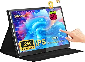 Monitor portátil de 9 polegadas 2K 2560 * 1600 IPS Tela sensível ao toque 73% NTSC USB C HDMI Monitor LCD secundário externo para computador laptop para MacBook Pro Air PC Laptop Phone Xbox PS5