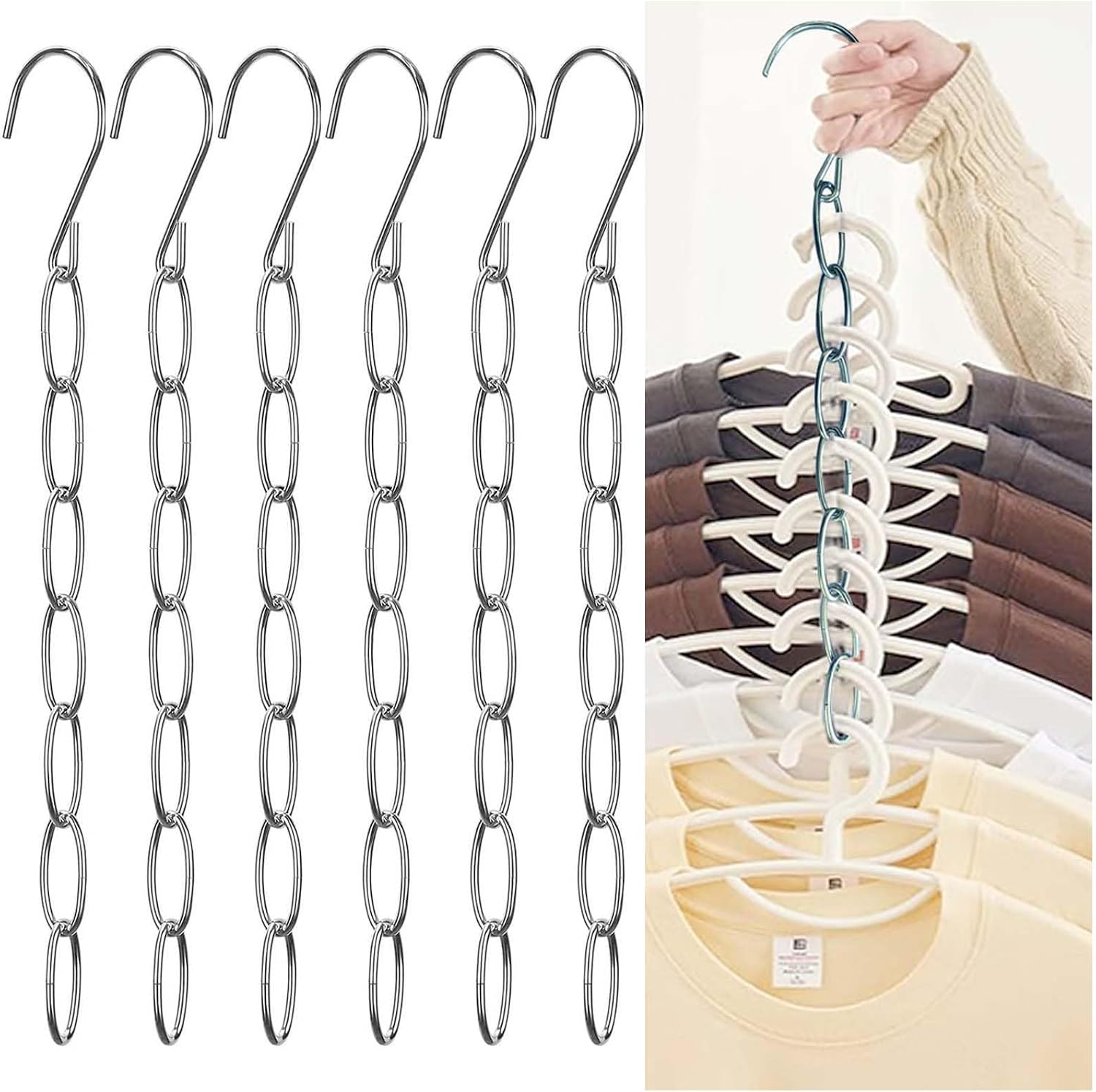 Space Saving Hanger for Clothes Travel Hangers Organizer, 6-Pack
