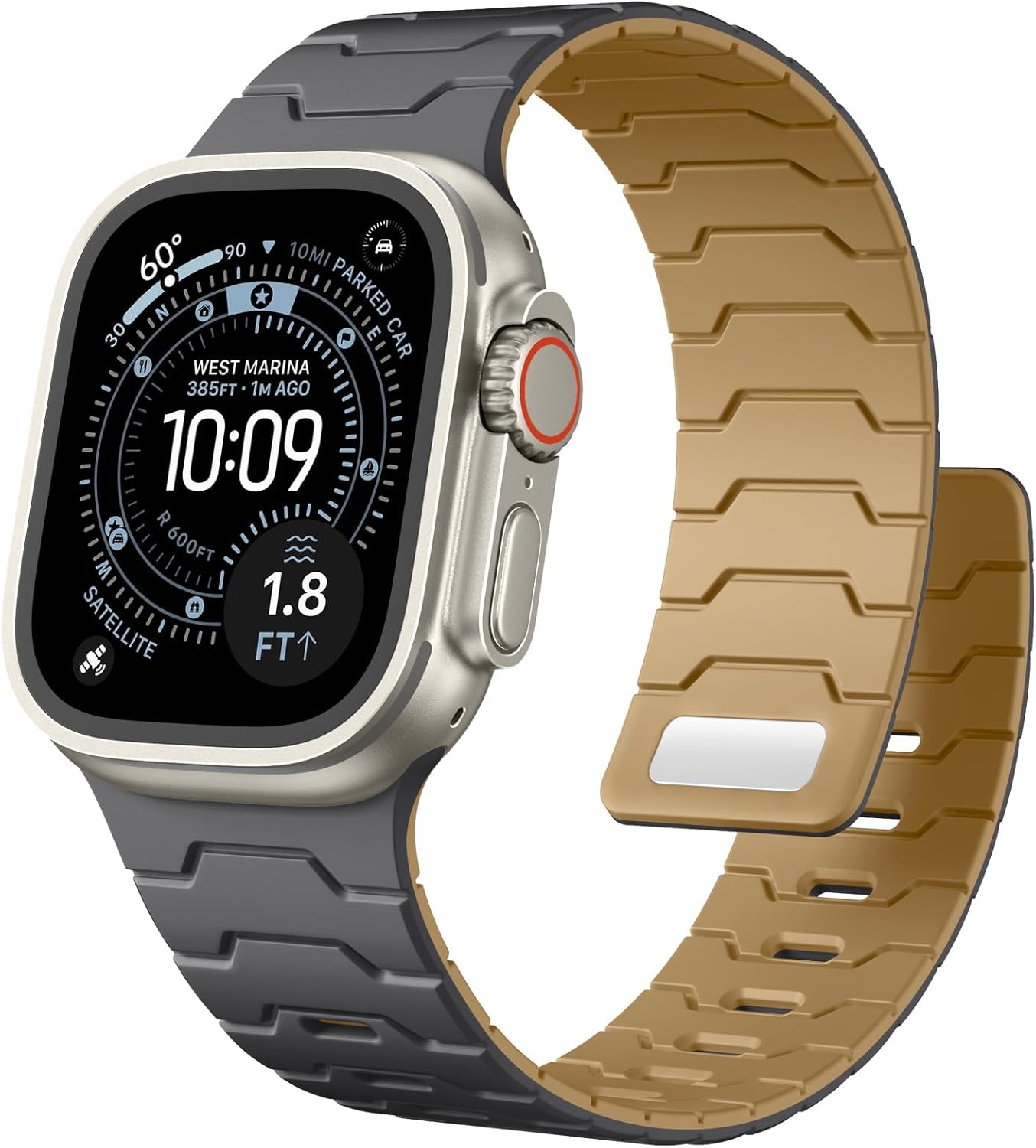 Ouwegaga Magnetic Silicone Watchband Compatible with Apple Watch Bands for Men 44mm 46mm 42mm 45mm 49mm, Waterproof Sport Strong Magnet Strap for Apple Watch Series 11 Ultra 3 2 SE 10 9 8 7 6 5 4 1