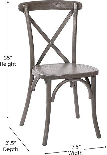 Miniatura 3 de Flash Furniture Paquete de 2 sillas Advantage Grey X-Back