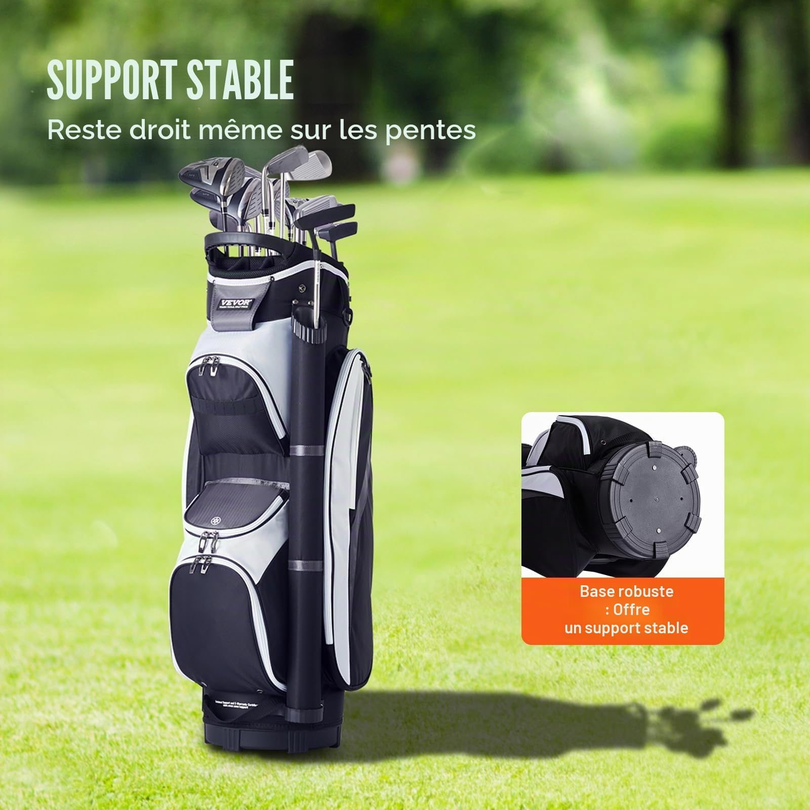 VEVOR Sac de Chariot de Golf avec séparateur sur Le Dessus à 14 Compartiments, Plusieurs Poches de 91,4 cm, Sacs de Golf durables avec poignées, Housse Anti-poussière et Sangles Amovibles pour Homme
