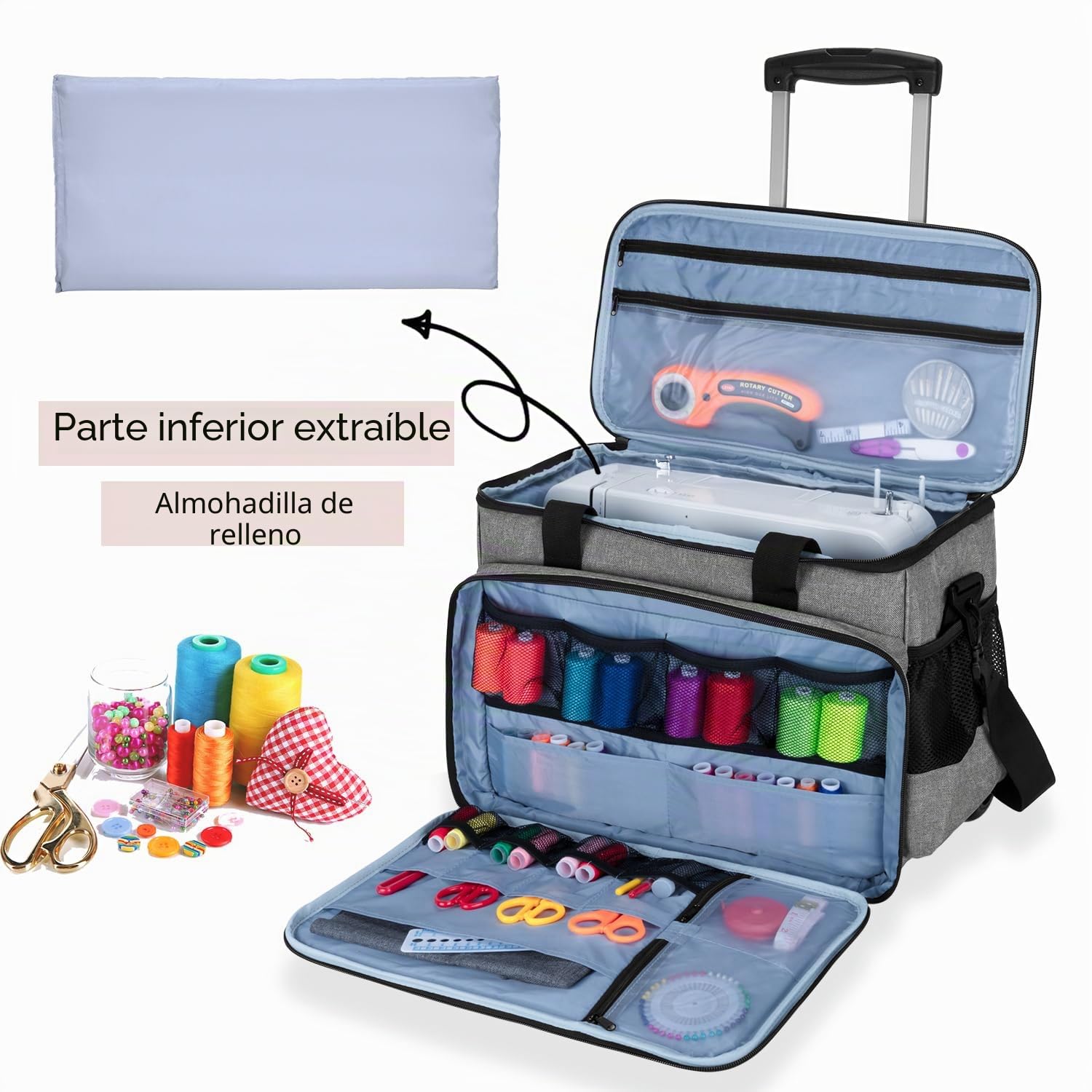Luxja Bolsa de máquina de Coser Bolsa de Almacenamiento de máquina de Coser, Bolsa de máquina de Coser para Accesorios de Coser