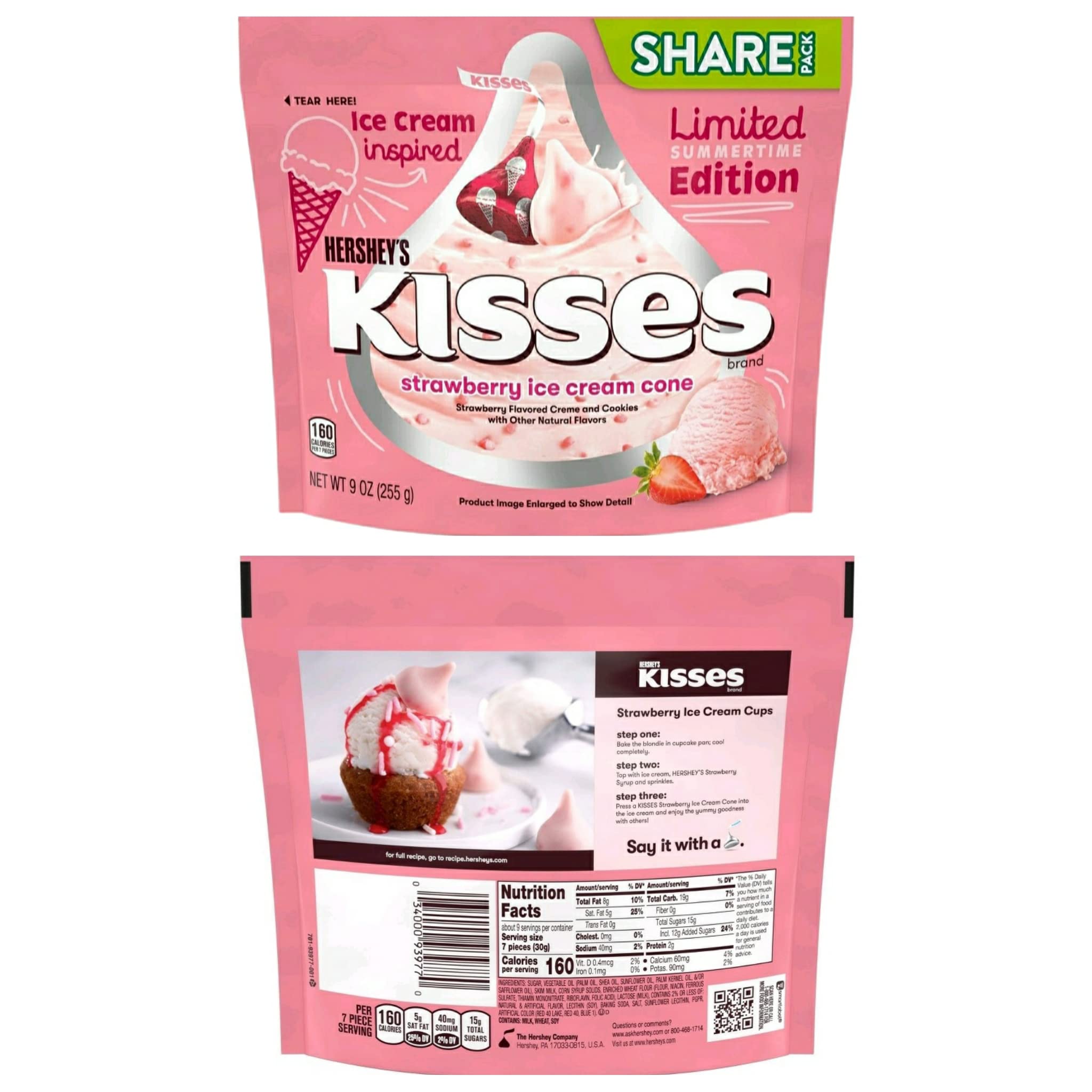 Buy Hersheys Kisses Strawberry Ice Cream Cone Limited Edition Sumertime