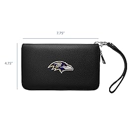 Littlearth NFL Baltimore Ravens Zip Organizer Wallet, Team Color, 4 x 7.5 x 1