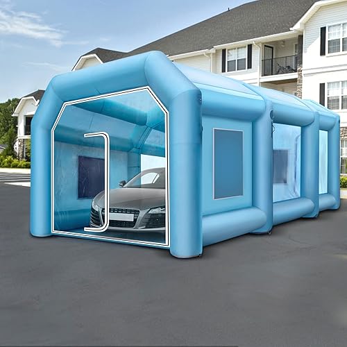 Miniatura 68 de VEVOR Cabina de pintura inflable portátil, cabina de pulverización inflable de 13 x 8 x 8 pies, tienda de campaña de pintura para automóvil