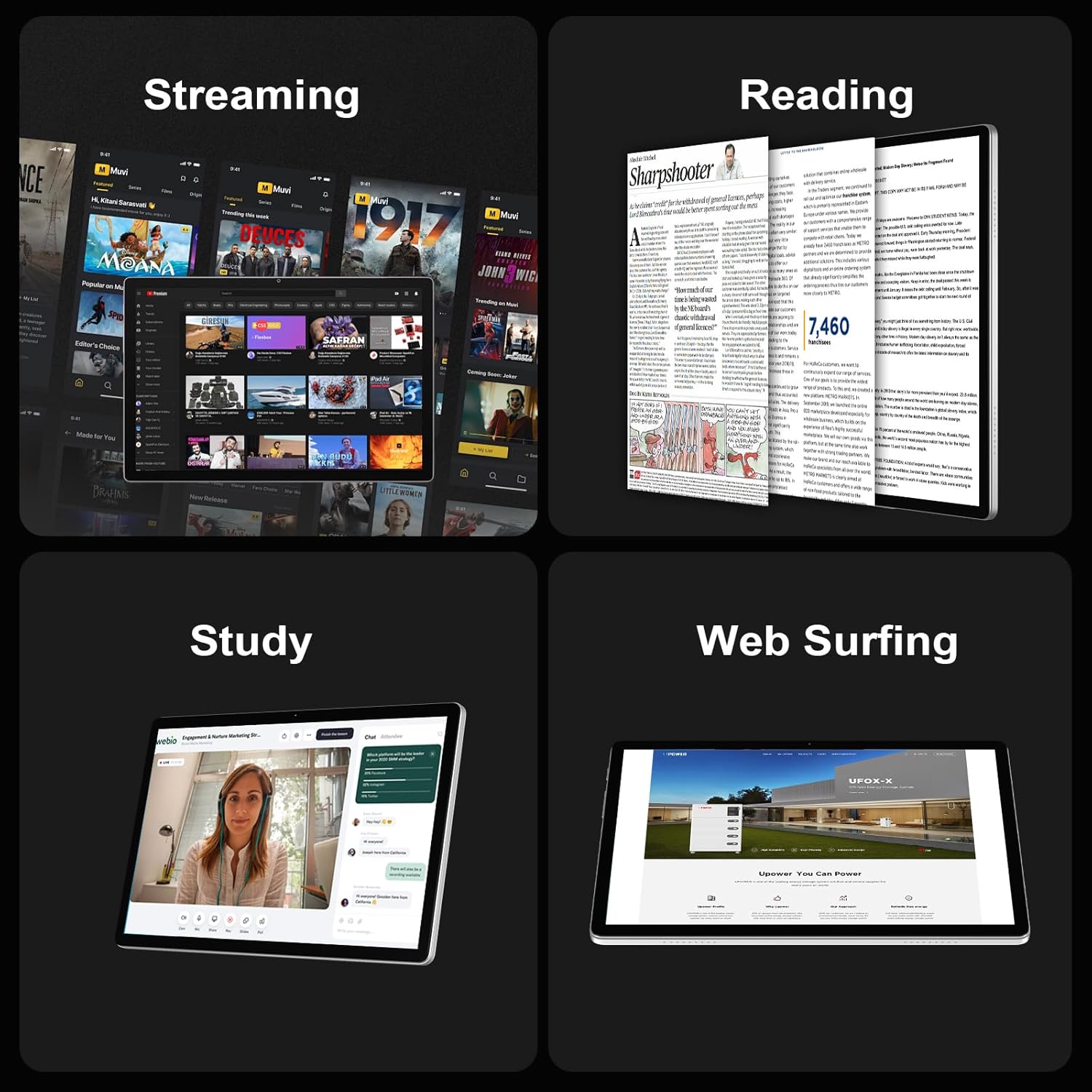 Tablet, 10.1 inch Android Tablet, Octa-core Processor, 12GB RAM 128GB ROM (Up to 1TB), 1280x800 HD IPS Touchscreen, 2 Years Protection, WiFi 6 BT 5.4, 6000mAh, Dual Camera, Widevine L1, Sliver