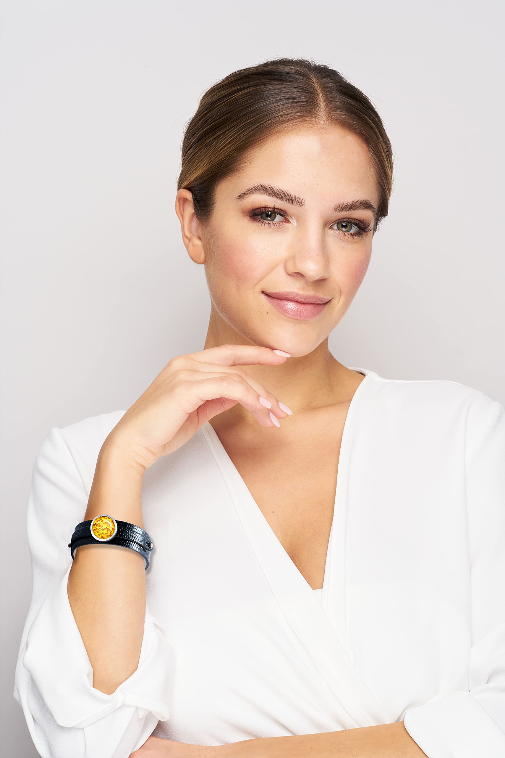 Quiges Damen Click Button 18mm Chunk Versilbert Gla Produktbild-Vorschau 4