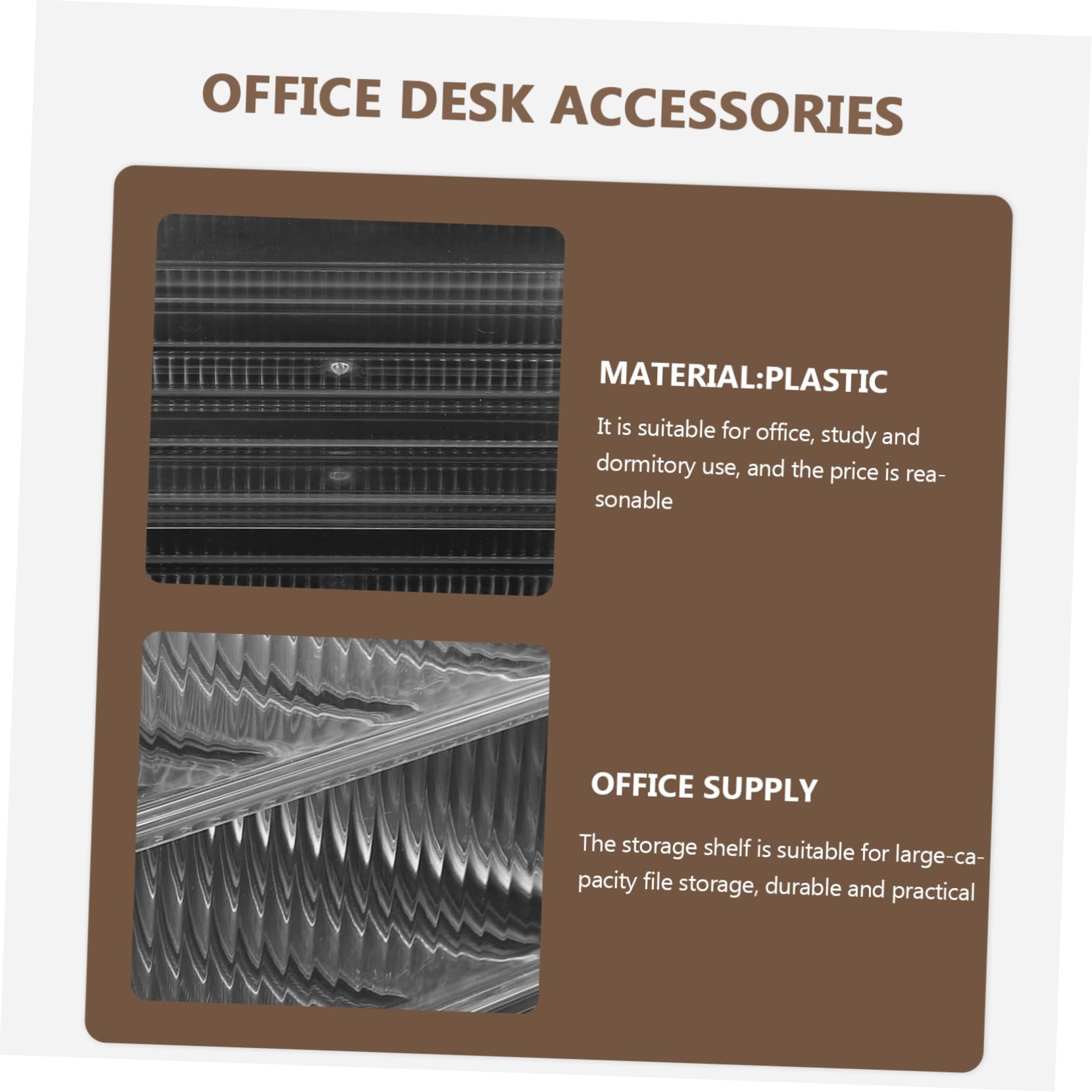 2 pezzi Organizer Scrivania in Plastica Resistente Mensola Documenti Impilabile Portaoggetti Multifunzione per Ufficio e Casa Design e Facile