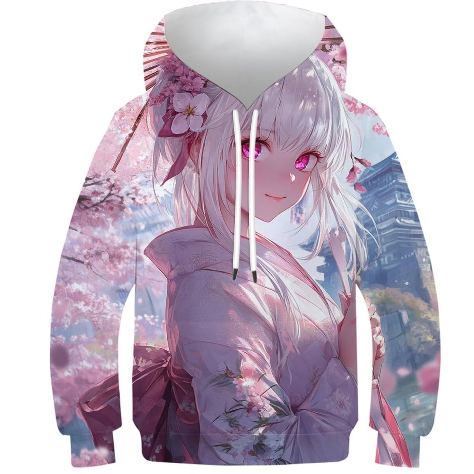 Sweat à capuche fleurs de cerisier 3D : cadeau idéal 9-11 ans - 5