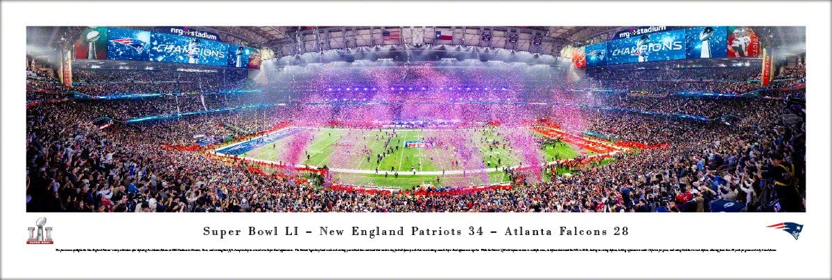 Super Bowl 2017 Champions - New England Patriots - NFL Panoramic Poster and Wall Décor by Blakeway Panoramas