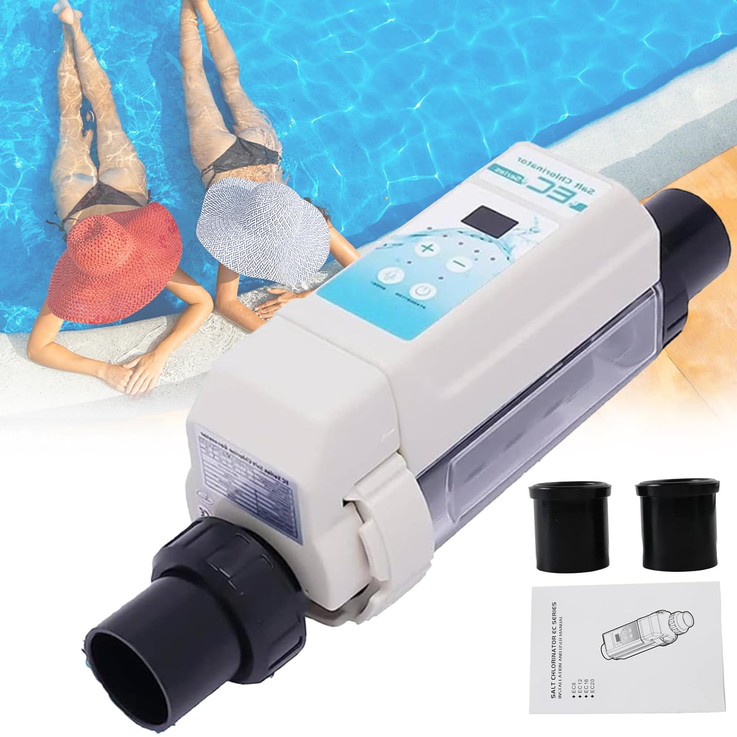 Generador de cloro para piscina de agua salada con función de limpieza automática para spas