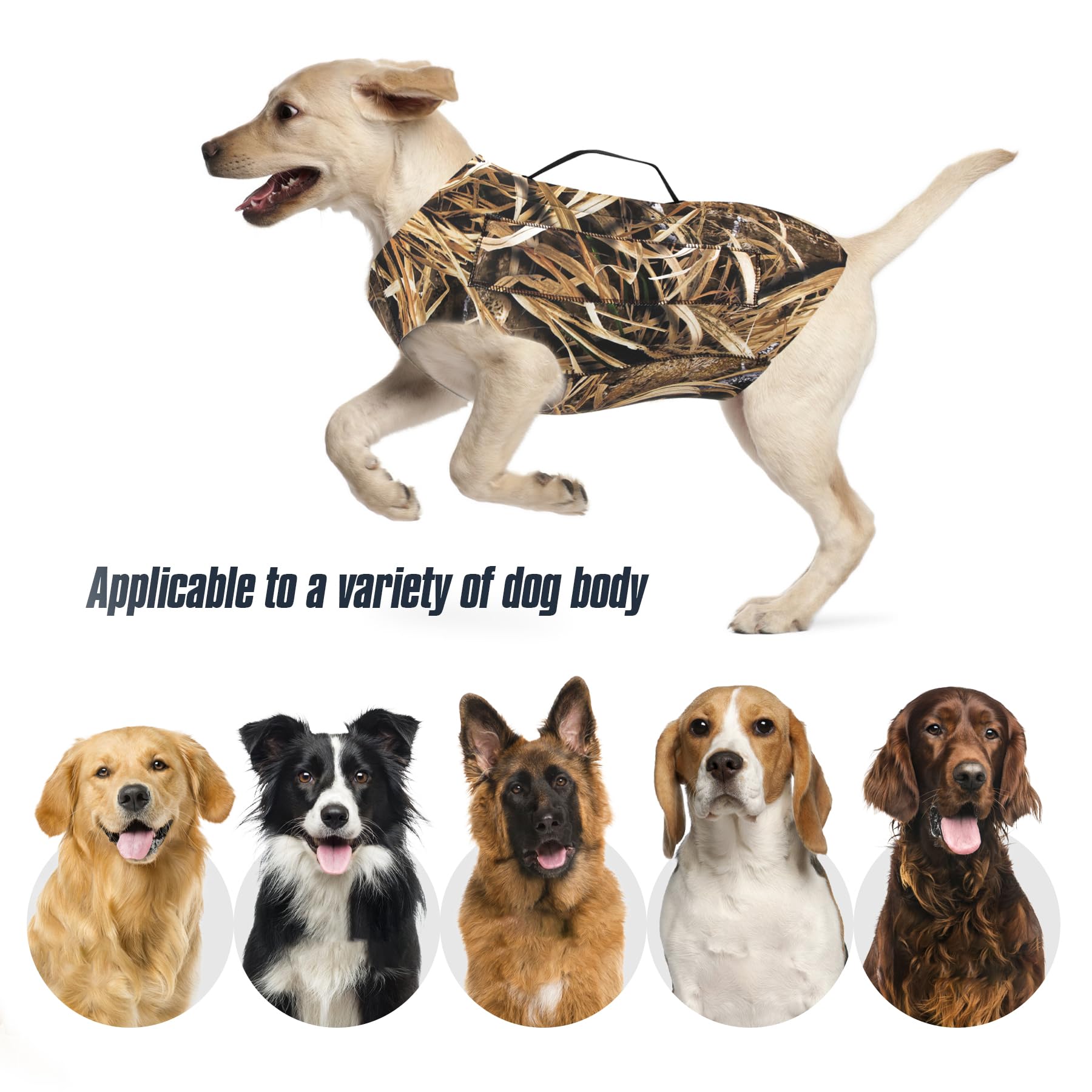 GUGULUZA Chalecos de Neopreno para Perro de Caza, arnés de Seguridad, Impermeable, Talla S-XL (S)