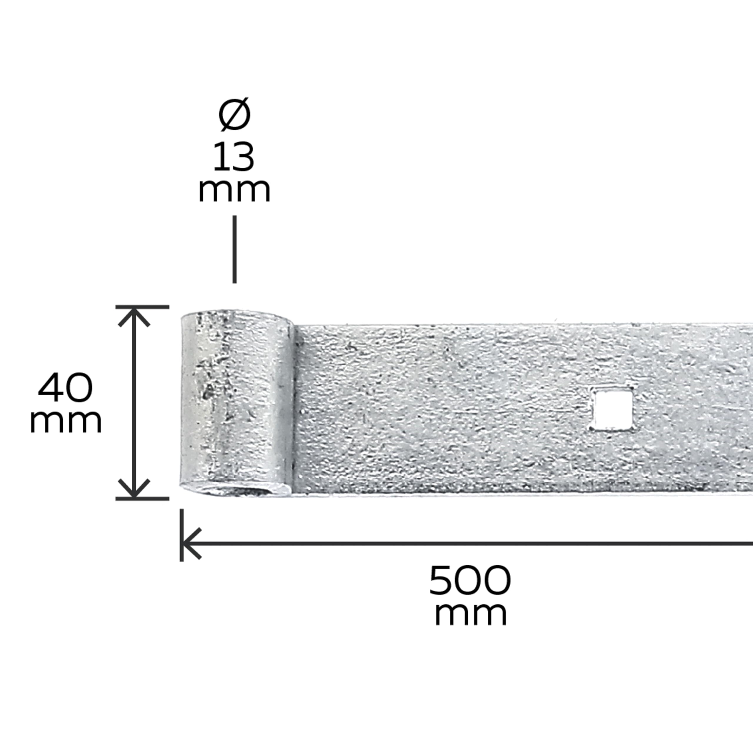 Alberts 845179 Penture | en différents modèles | galvanisée à chaud | gond Ø 13 mm | taille 500 x 40 mm | kit de 10