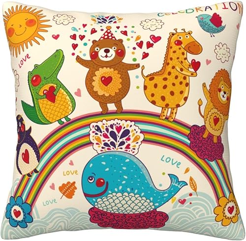 Aimeryup Throw Pillow Covers 20x20 Inch Cartoon Cute Animal Decorative Pillow Covers Cushion Covers cojines decorativos para sala Pillow Cases Cute