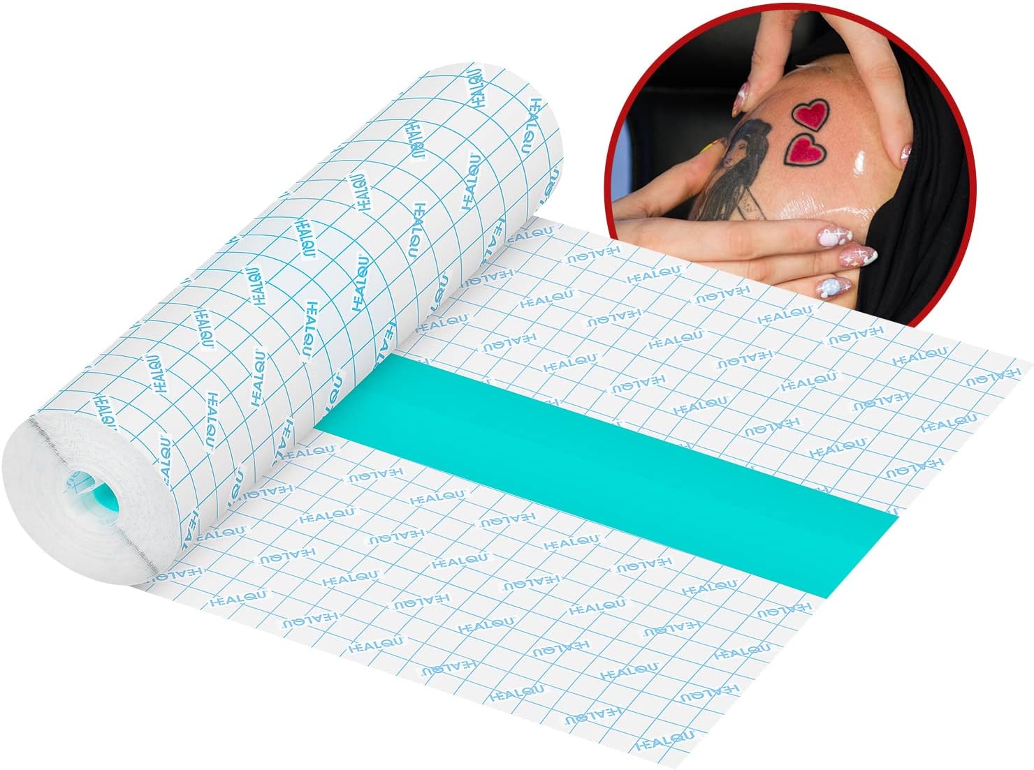 Tattoo Aftercare Bandage - 10 in x 3.3 yd Roll of Second Skin Tattoo Cover up patch - Latex Free Tattoo Wrap for Effective Skin Protection - Transparent Film dressing Waterproof Tattoo Cover