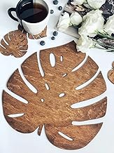 FUN RUN Bamboo Leaf Trivet Mat Set Multi Function Kitchen Bamboo and Wood Non-Slip Insulation Table Mat Hot Pads Tool for Hot Dishes/Pot/Bowl/Teapot/Coaster/Hot Pot Holders. (19 * 19 6 pcs)