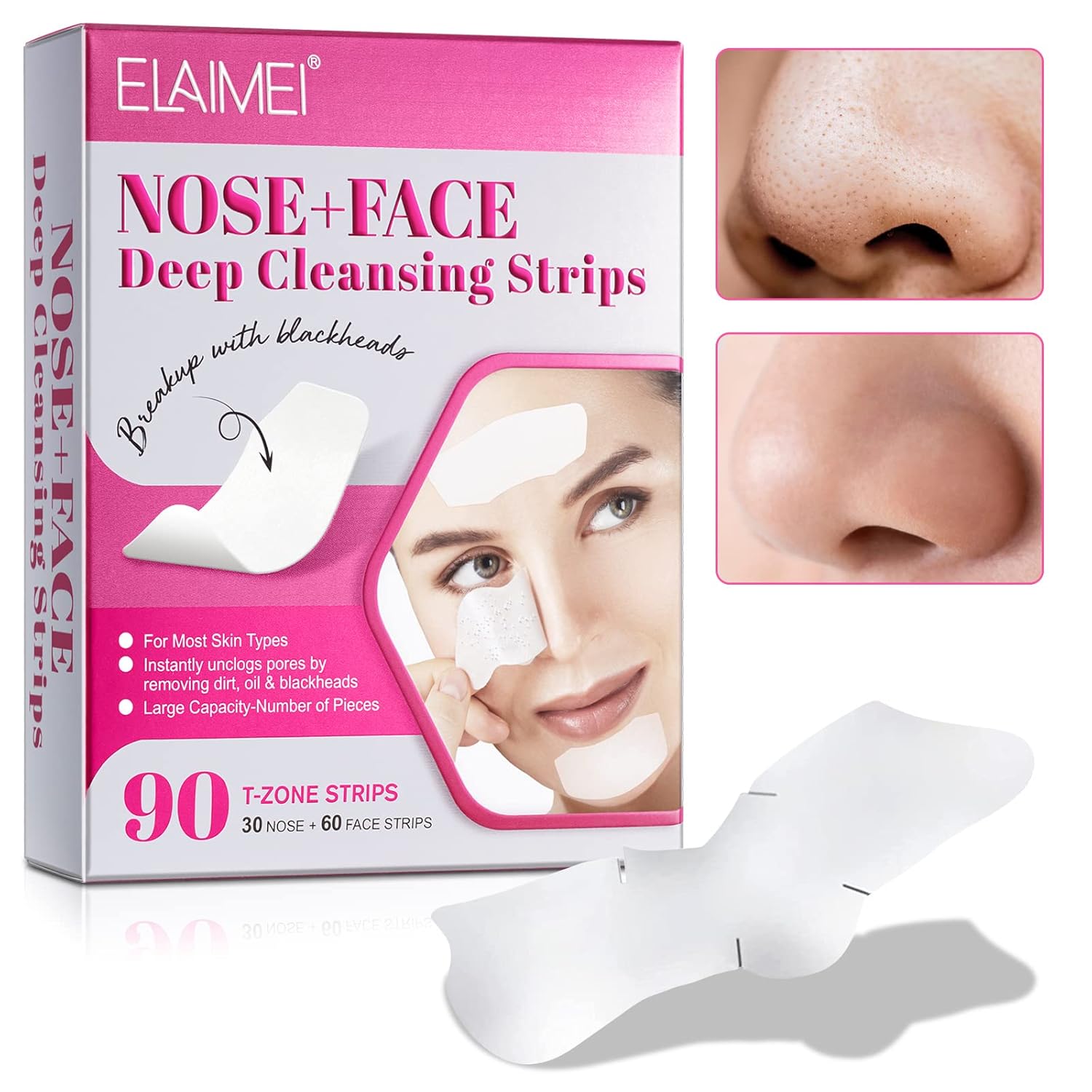 TZone Blackhead Remover Deep Cleansing Pore Strips,30 Nose