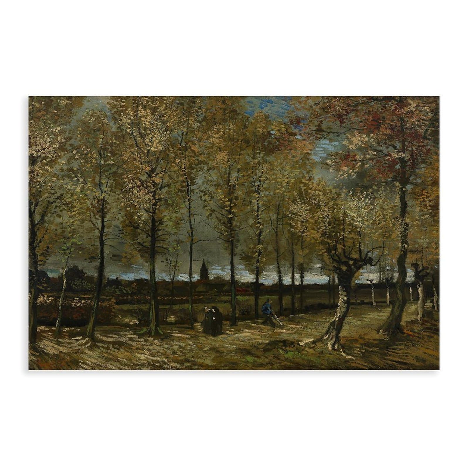 WCYB Poplars near Nuenen Cypresses by Vincent Van Gogh Post-Impressionism Prints Posters Canvas Deco Paintings Wall Art For Office Unframe 20" L X 30" W