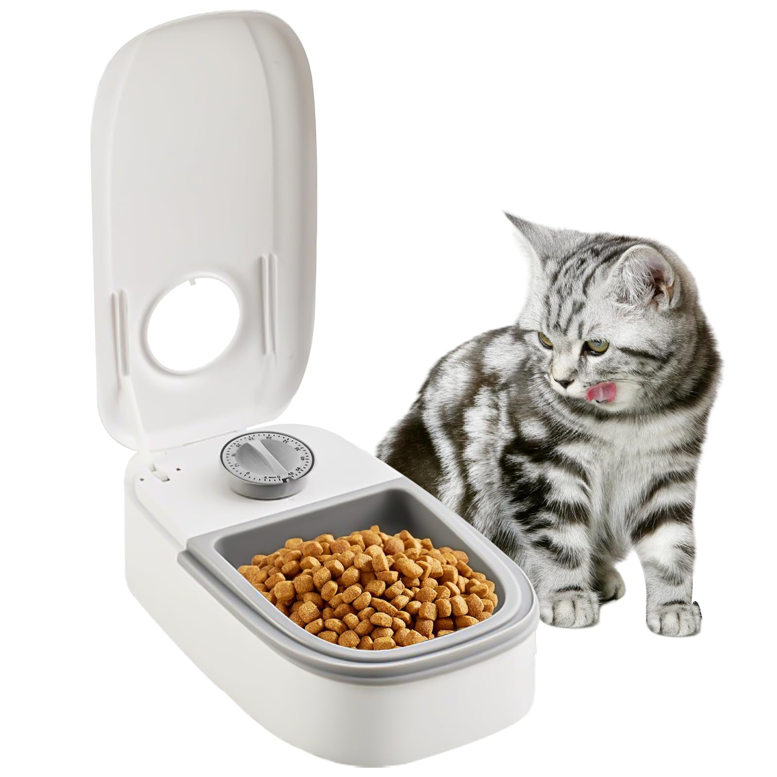 Comedero automático para mascotas, alimentación automática para perros y gatos, comedero automático con temporizador de 48 horas, comedero para gatos y perros (350 ml)