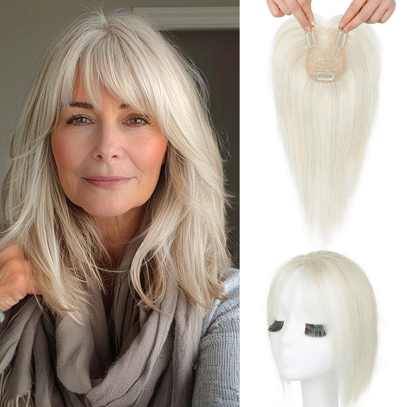 Amazon.com : SEIKEA Hair Toppers for Women Real Human Hair 