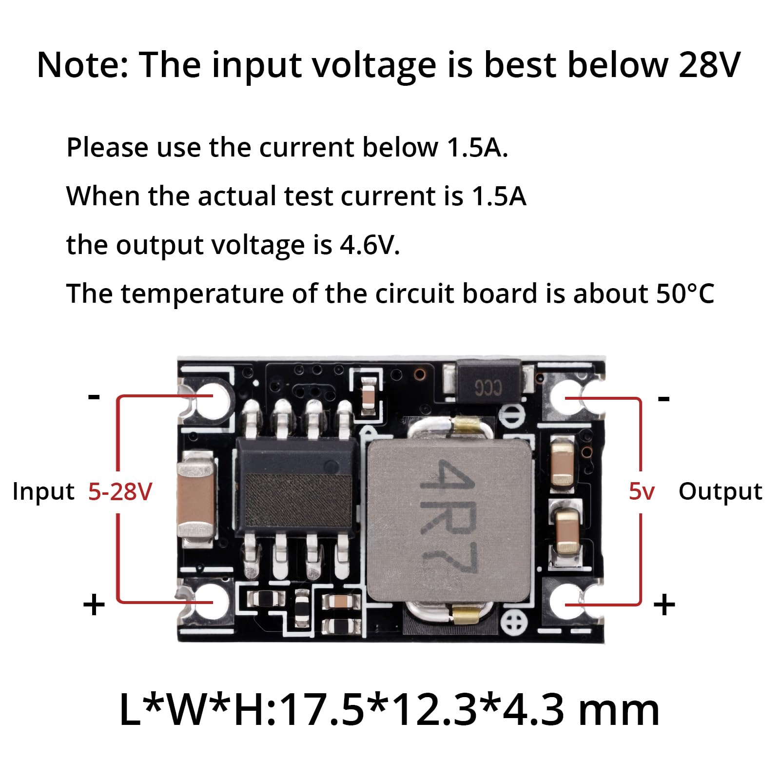 Paquete de 5 módulos convertidores Mini360 Buck – Chip MP1584EN 5-30V a 5V Fuente de alimentación reductora 1.8A salida para Arduino, Drones, Electrónica