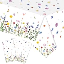 3 Pack54"x108" Spring Summer Floral Plastic Table Covers