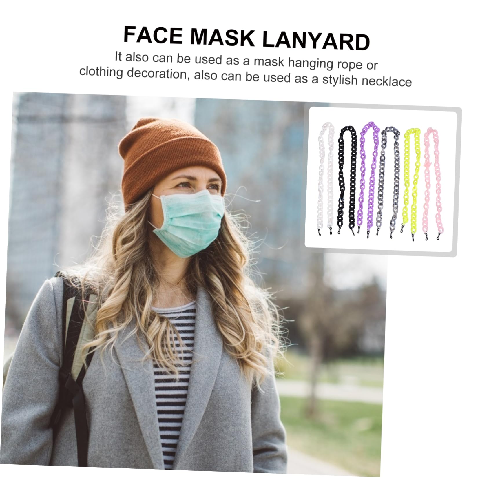 FRCOLOR Brille Maskenkette Kette Zum Aufhängen Der Maske Schutzmaskenhalter Maskenband Seil Zum Aufhängen Der Maske Anti-lost-gesichtsabdeckungs-lanyard Maskenriemen Plastik