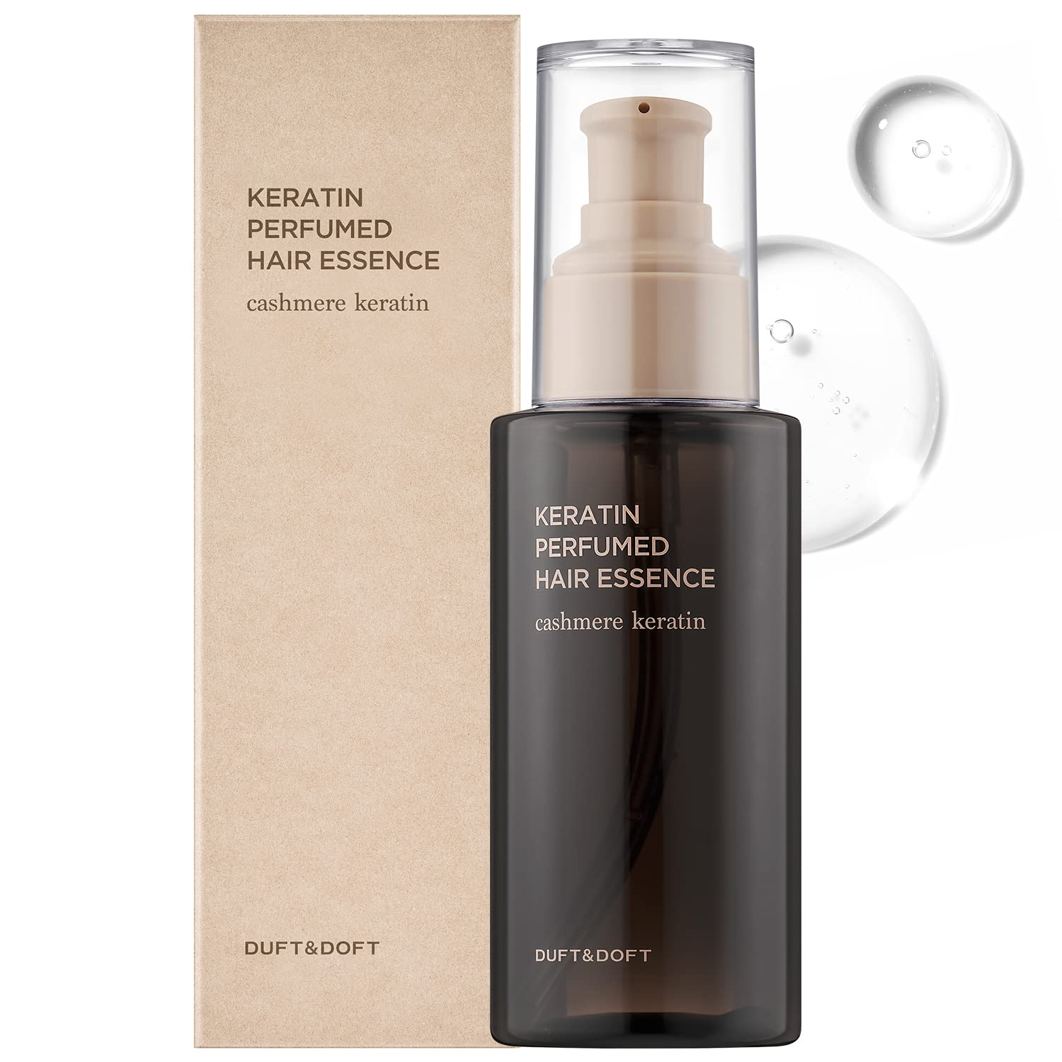 DUFT&DOFT Keratin Perfumed Hair Essence – Anti Frizz Hair Serum – Nourishing Hair Treatment for Dry, Damaged, Frizzy Hair – Heat Protectant Soft Floral Scent, 3.38 fl.oz.