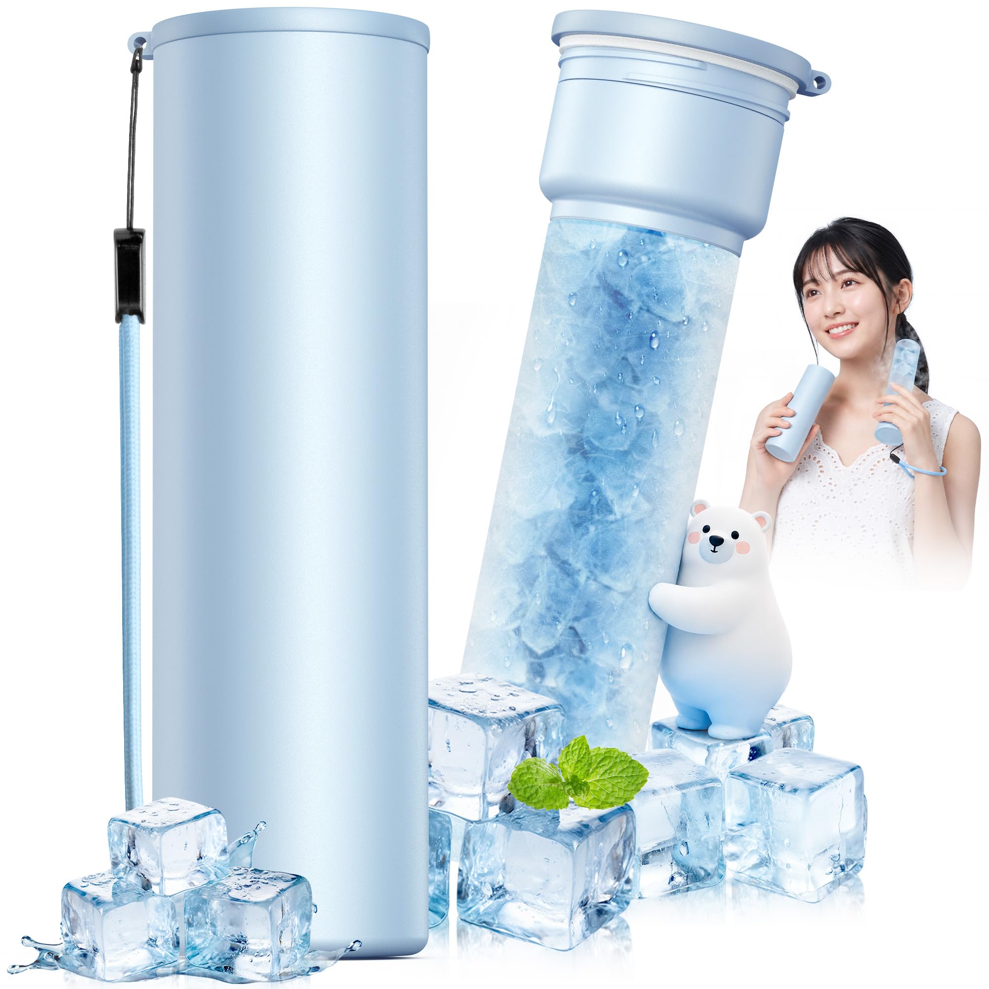 氷嚢 水筒型 熱中症対策グッズ【-5℃凍結保冷ジェル×20時間保冷】ひょうのう…