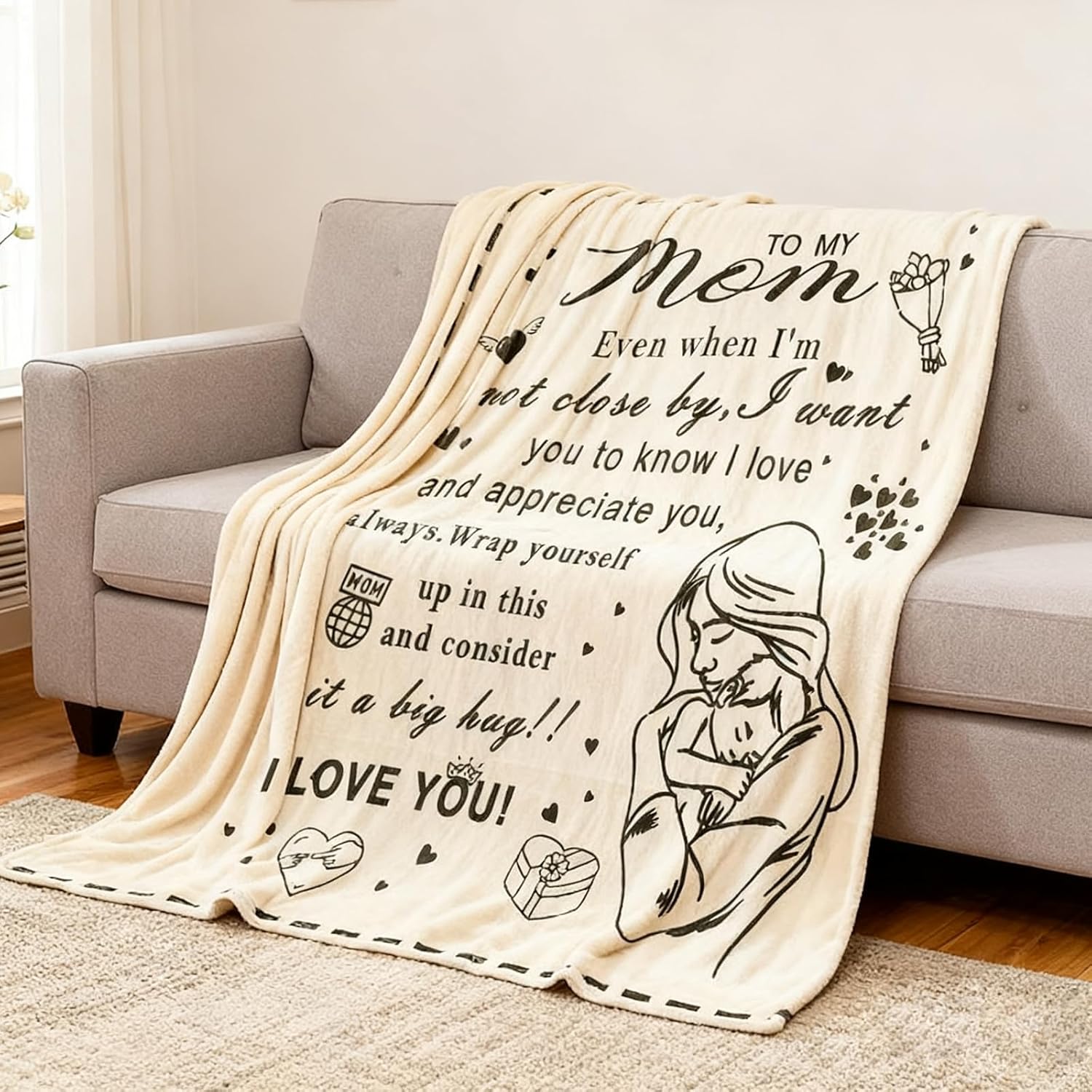 Mom Blankets for Mom, Birthday Christmas Mother's Day Soft Throw Blanket Gifts from Daughter Son(60 * 80)(60 * 80)